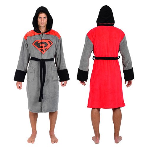 DC Comics Superman Red Son Hooded Fleece Bathrobe           