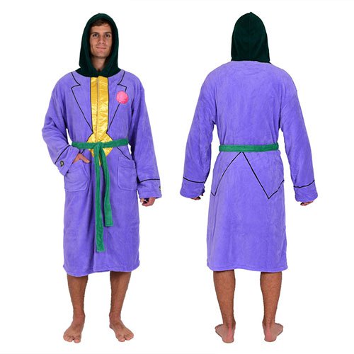 DC Comics Batman Joker Jacket Hooded Fleece Bathrobe        