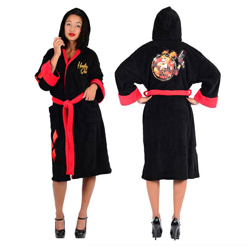 DC Comics Bombshells Harley Quinn Fleece Bathrobe           