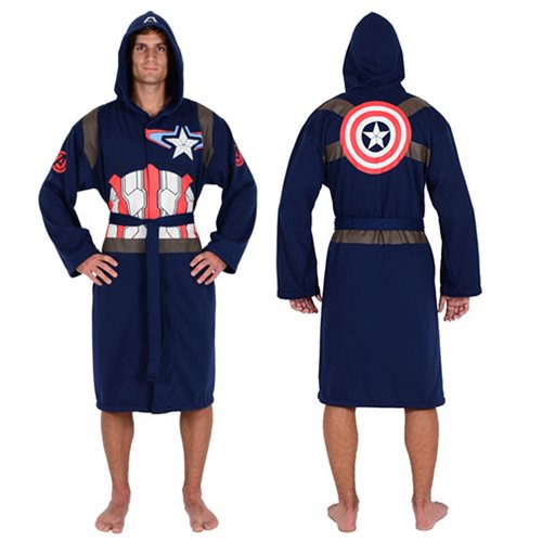 Marvel Captain America Blue Jersey Bathrobe                 