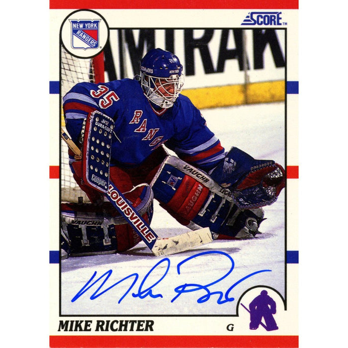 Mike Richter Signed 1990-91 Score Rookie Card nbr74