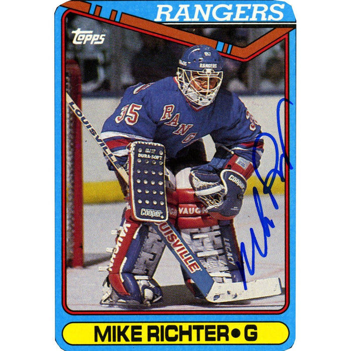 Mike Richter Signed 1990-91 Topps Rookie Card #330