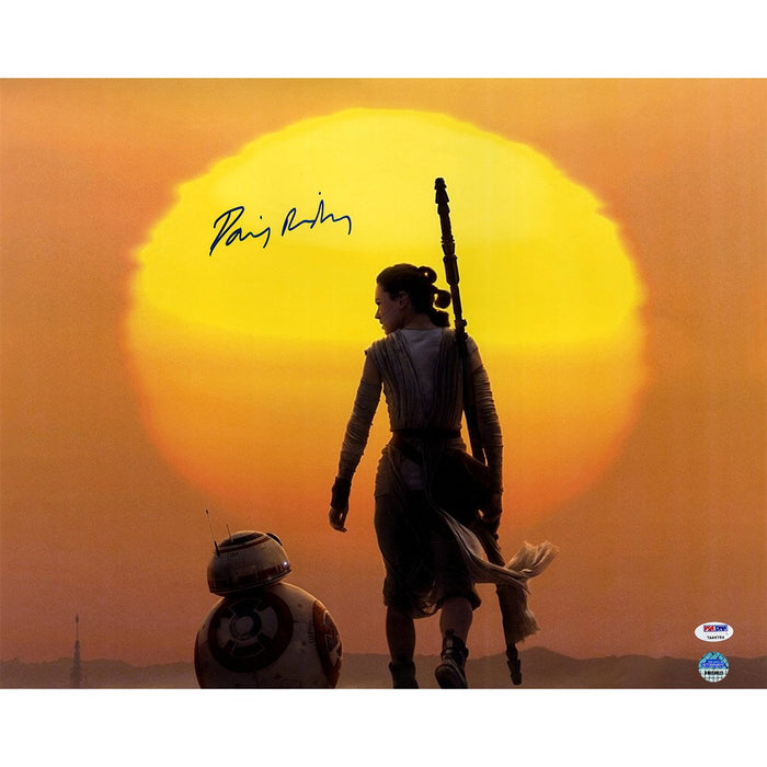 Daisy Ridley Signed Rey With BB-8 Under Moon 16x20 Photo ( PSA/DNA & SSM)