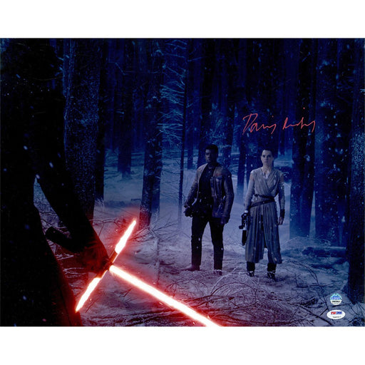 Daisy Ridley Signed Rey In Forest With Kylo Ren & Finn 16x20 Photo ( PSA/DNA & SSM)