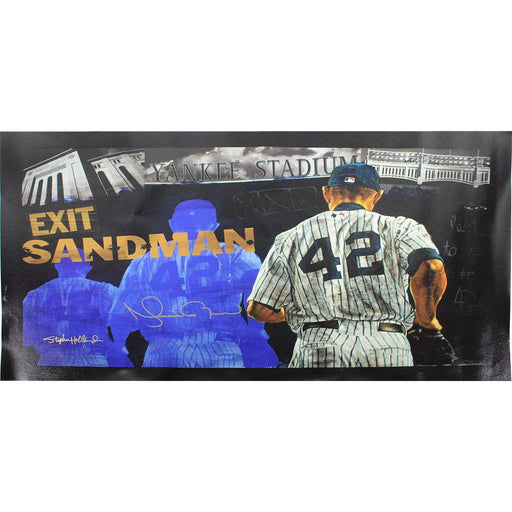 Mariano Rivera Signed Stephen Holland Exit Sandman 28x46 Art Piece