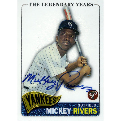 Mickey Rivers Signed 2005 Topps Card - Yankees - "The Legendary Years" - Holo - batting stance