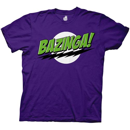 Big Bang Theory Bazinga! Purple/Green T-Shirt               