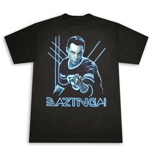 Big Bang Theory Sheldon Glow Bazinga T-Shirt — Birds Eye Blue.com