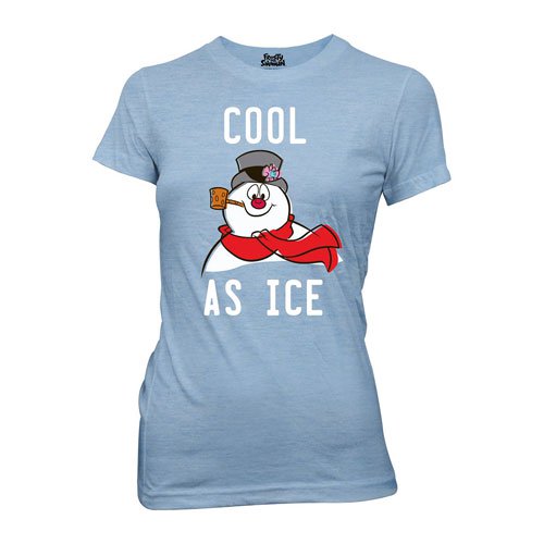 Frosty the Snowman Cool As Ice Juniors Blue T-Shirt         