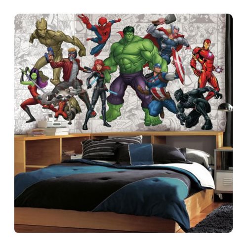 Marvel Hero XL Chair Rail Prepasted Mural                   