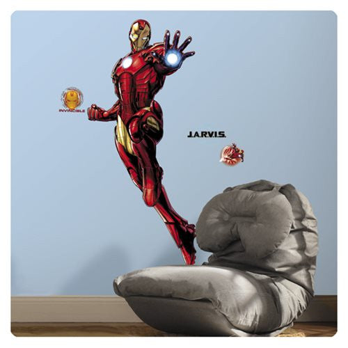 Iron Man Peel and Stick Glow-in-the-Dark Giant Wall Decal   