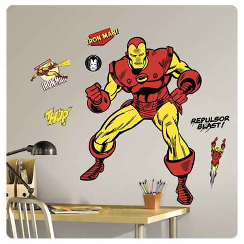 Iron Man Classic Comic Peel and Stick Giant Wall Decals     