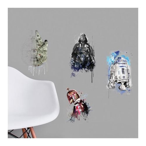 Star Wars Iconic Character Watercolor Giant Wall Decals     