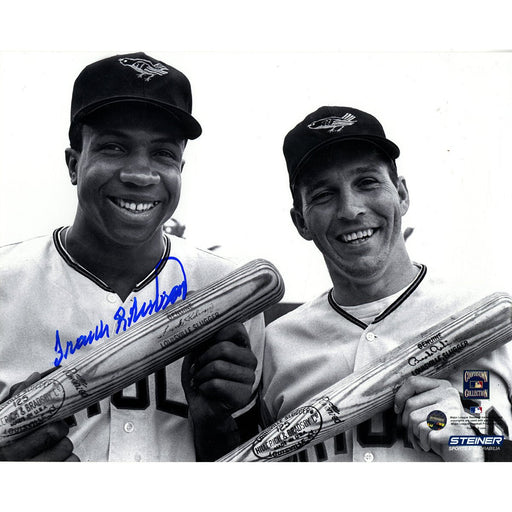 Frank Robinson Signed with Brooks Robinson Orioles 8x10 Photo