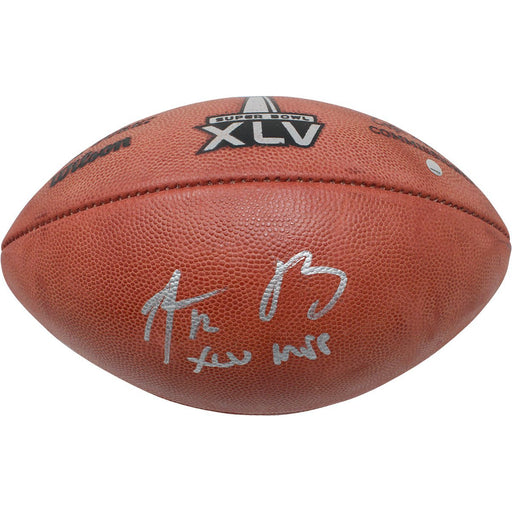 Aaron Rodgers Signed SB XLV Logo Football w/ " XLV MVP" Insc