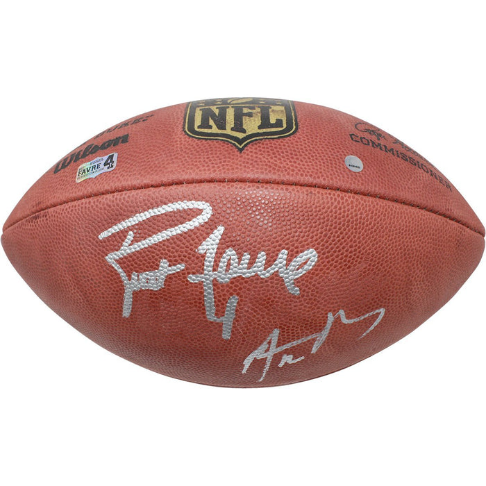 Aaron Rodgers/Brett Favre Dual Signed Wilson Official NFL Football (Favre Auth/SSM)