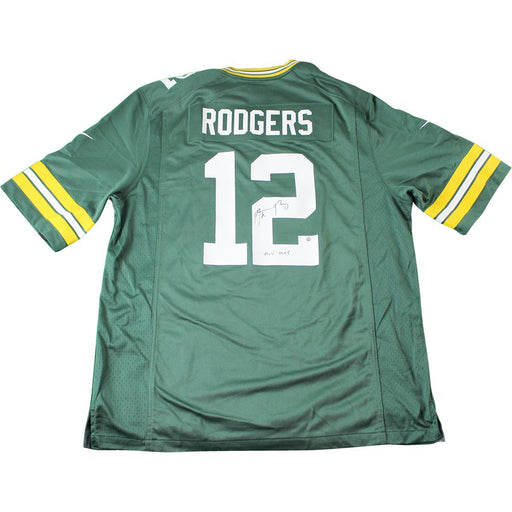 Aaron Rodgers Signed Green Bay Packers Green Replica Jersey w/ " XLV MVP" Insc