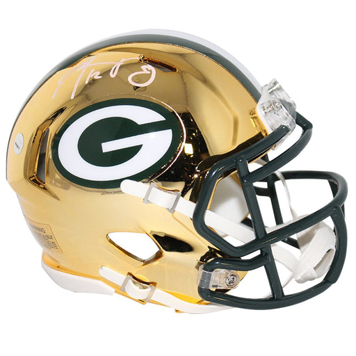 Aaron Rodgers Signed Green Bay Packers Riddell Mini Chrome helmet