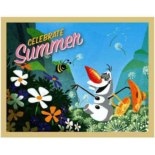 Frozen Olaf Celebrate Summer Small Stretched Canvas Print   