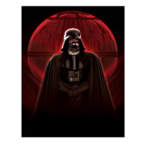 Star Wars Vader Red Glowing Death Star Metallic Canvas Print