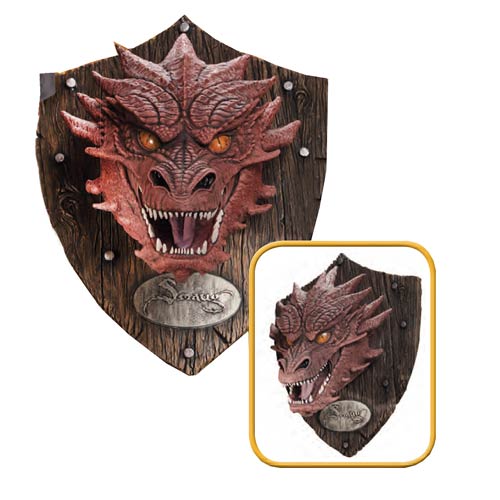 The Hobbit Smaug Head Resin Mounted Trophy                  