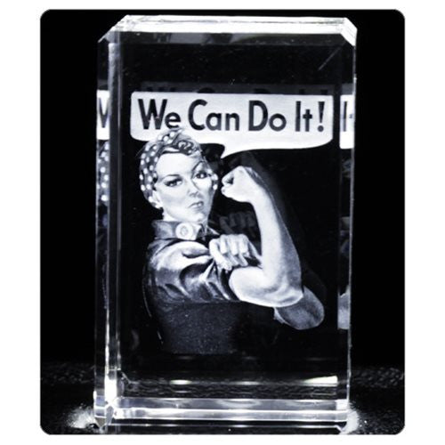 Rosie the Riveter 3D Laser Crystal Key Chain                