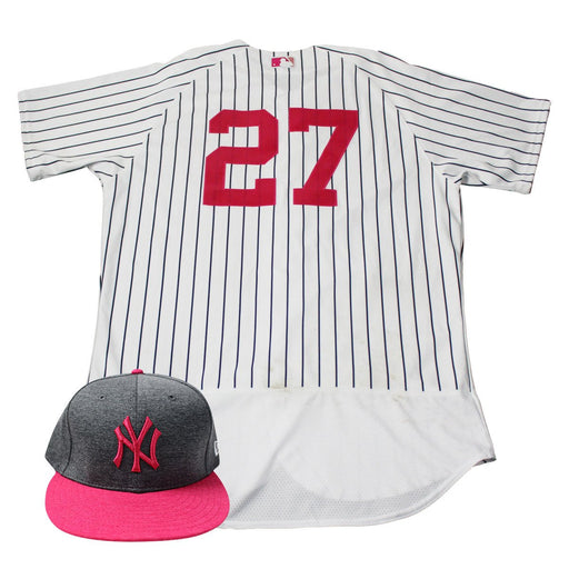 Austin Romine New York Yankees Game Used #27 Mother's Day Jersey & Hat Set (5/14/2017)(Game Used Jersey  Game Issued Hat)