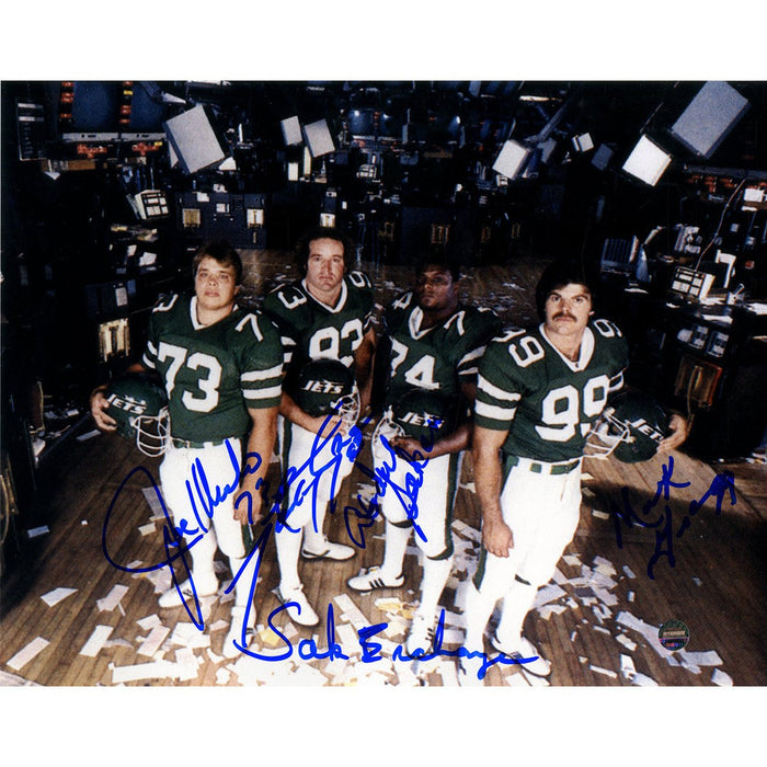 Sack Exchange Multi-Signed Horizontal 8x10 Photo (Mark Gastineau  Joe Klecko  Abdul Salaam  Marty Lyons) w/ "Sack Exchange" Insc