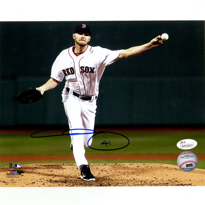 Chris Sale Signed Boston Red Sox Pitching Horizontal 8x10 Photo JSA