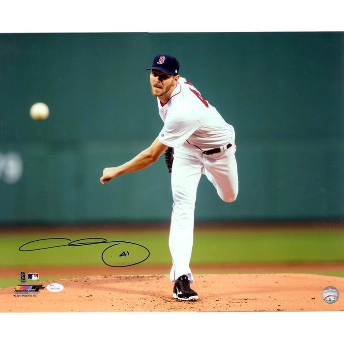 Chris Sale Signed Boston Red Sox Pitching Horizontal 16x20 Photo JSA