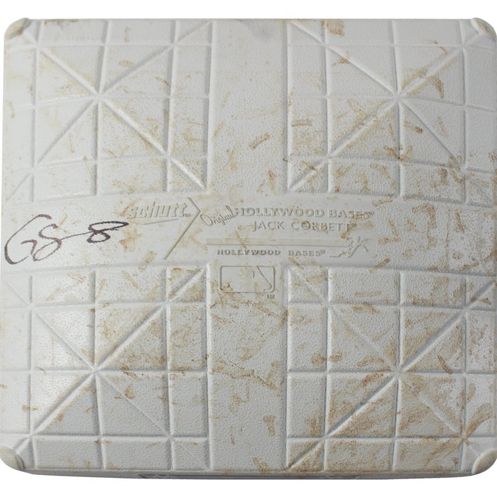 Gary Sanchez Signed Orioles at Yankees 9-14-2017 Game Used Third Base (Innings 1-2)(JC009512)