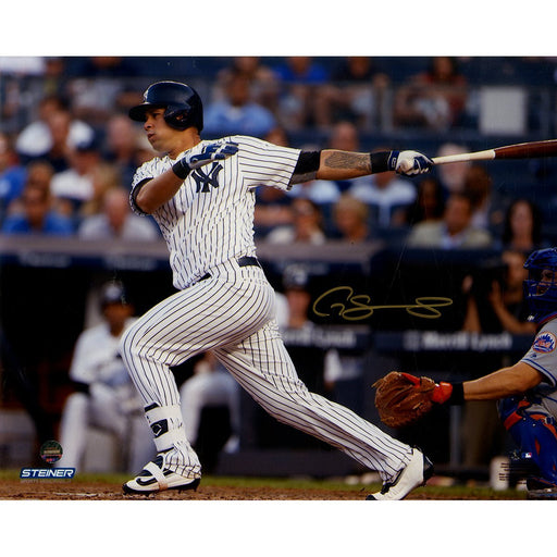 Gary Sanchez Signed 'Swinging' 8x10 Color Metallic Photo