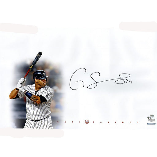 Gary Sanchez Signed New York Yankees Batting Big Sig 16x32 Photo