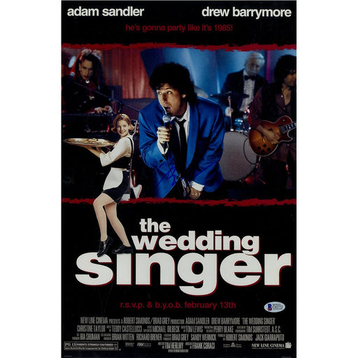 Adam Sandler Signed 12x18 The Wedding Singer Poster Photo Beckett