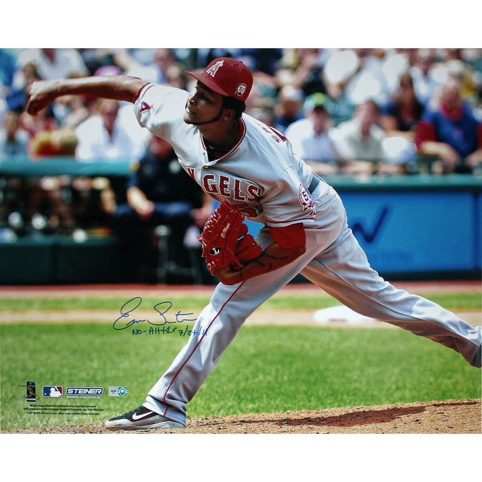 Ervin Santana Angels Road Jersey Pitching Horizontal 16x20 Photo w/" No Hitter  7/27/11" Insc (MLB Auth)