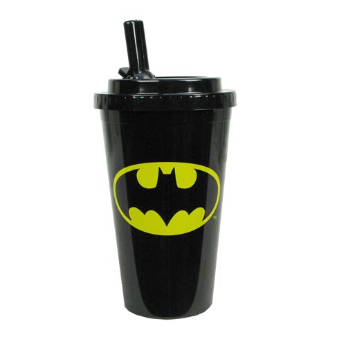 Batman Logo Plastic 16 oz. Flip-Straw Travel Cup            