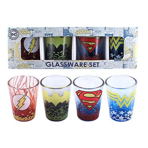 DC Characters Logos Fade Mini-Glass 4-Pack                  