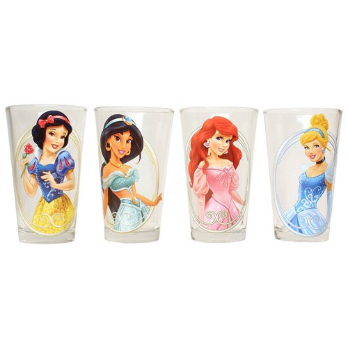 Disney Princesses Close-Up 10 oz. Glass Tumbler 4-Pack      