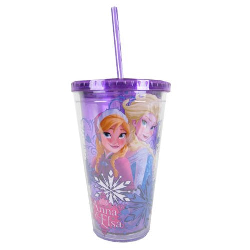 Disney Frozen Anna and Elsa Pink 16 oz. Travel Cup          