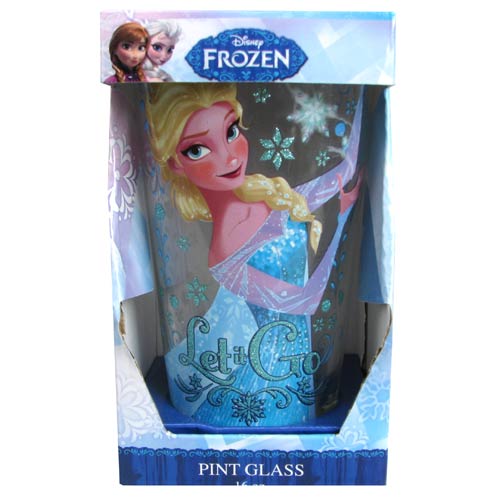 Disney Frozen Elsa Let it Go Glitter 16 oz. Pint Glass      