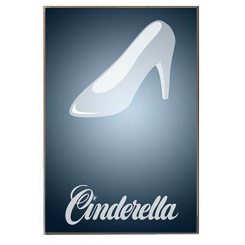 Cinderella Minimalist Wood Wall Art                         