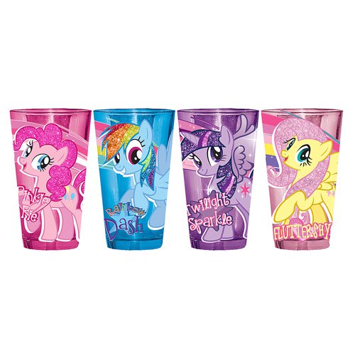 MLP Glitter Pony Pose 16 oz. Pint Glass 4-Pack              