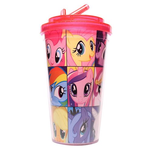 MLP: Friendship is Magic Grid 16 oz. Flip-Straw Travel Cup  