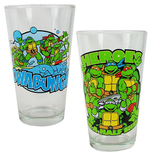 Teenage Mutant Ninja Turtles Phrases Pint Glass 2-Pack      