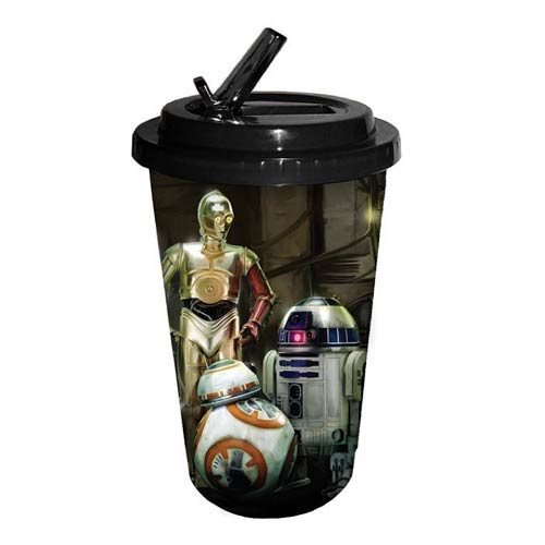 Star Wars Episode 7 The Droids 16 oz. Flip Straw Travel Cup 