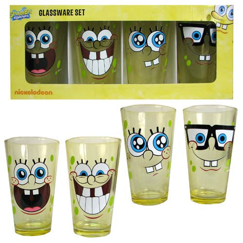 SpongeBob SquarePants Yellow 16 oz. Pub Glass 4-Pack        