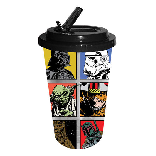 Star Wars Cartoon Grid 16 oz. Flip-Straw Travel Cup         