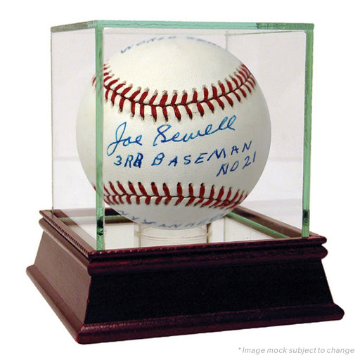 Joe Sewell Signed OAL Brown Baseball "3rd Baseman, No 21, NY Yankees Vs Chicago Cubs, 1932 World Series" Inscription JSA