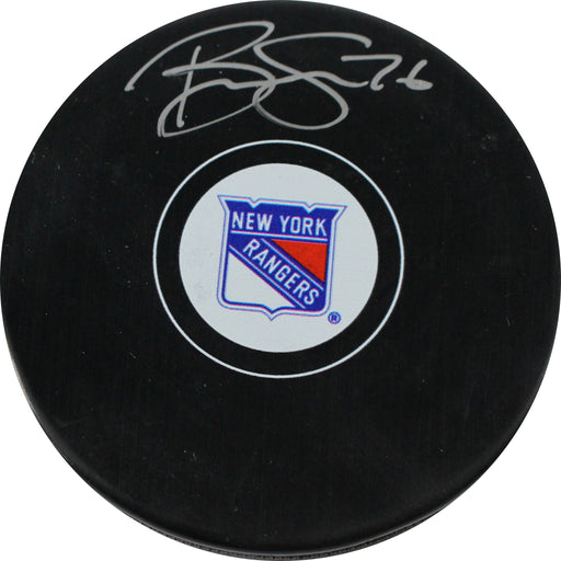 Brady Skjei Signed New York Rangers Logo Puck