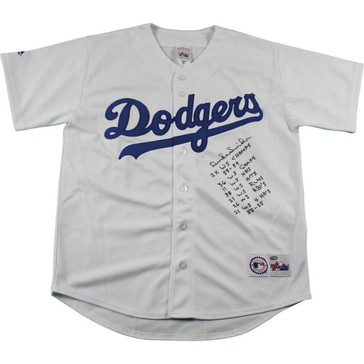 Duke Snider Signed 8 Inscription Dodgers Stat Jersey Mounted Memories Auth